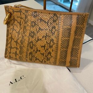 A.L.C. Brown Snakeskin Clutch